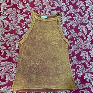 la miel Brownish Orange Tank Top Women's S